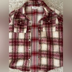 Plaid Coat PINK ABD WHITE